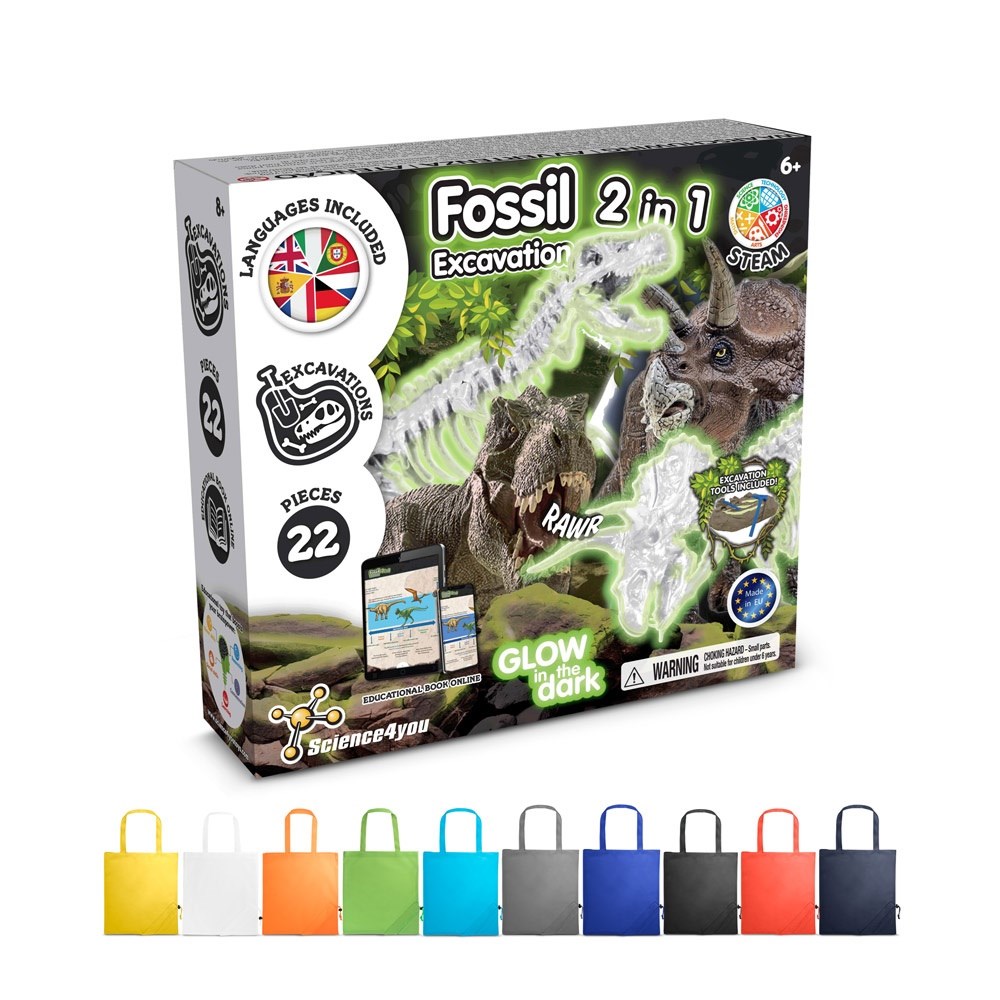 2 in 1 Fossil Excavation Kit V. Lernspiel lieferung inklusive einer faltbaren geschenktasche aus 190T