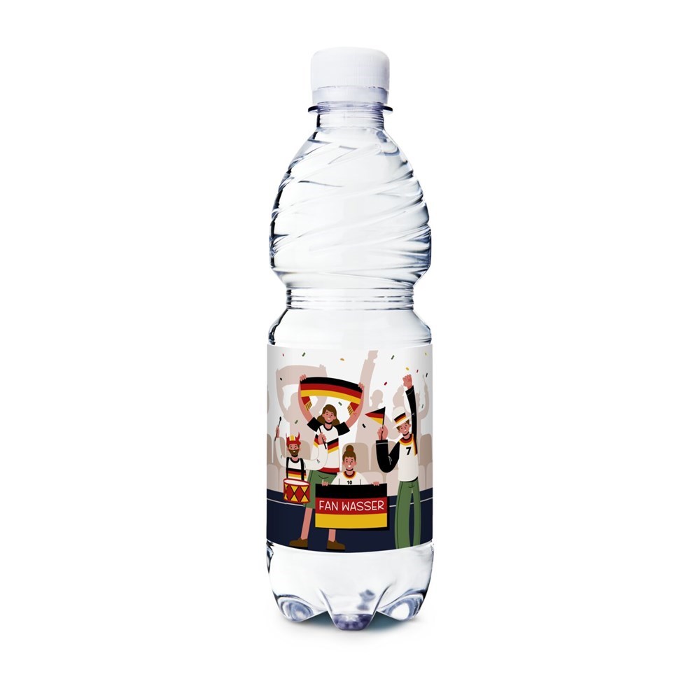 500 ml PromoWater - Mineralwasser mit Kohlensäure, Hergestellt in Deutschland - Folien-Etikett