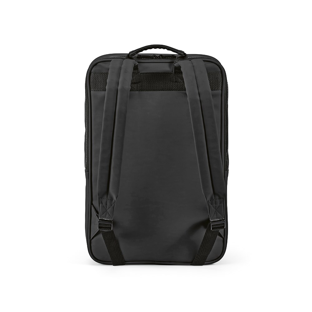 Amsterdam Laptop Rucksack 16L recy. PU  - Schwarz