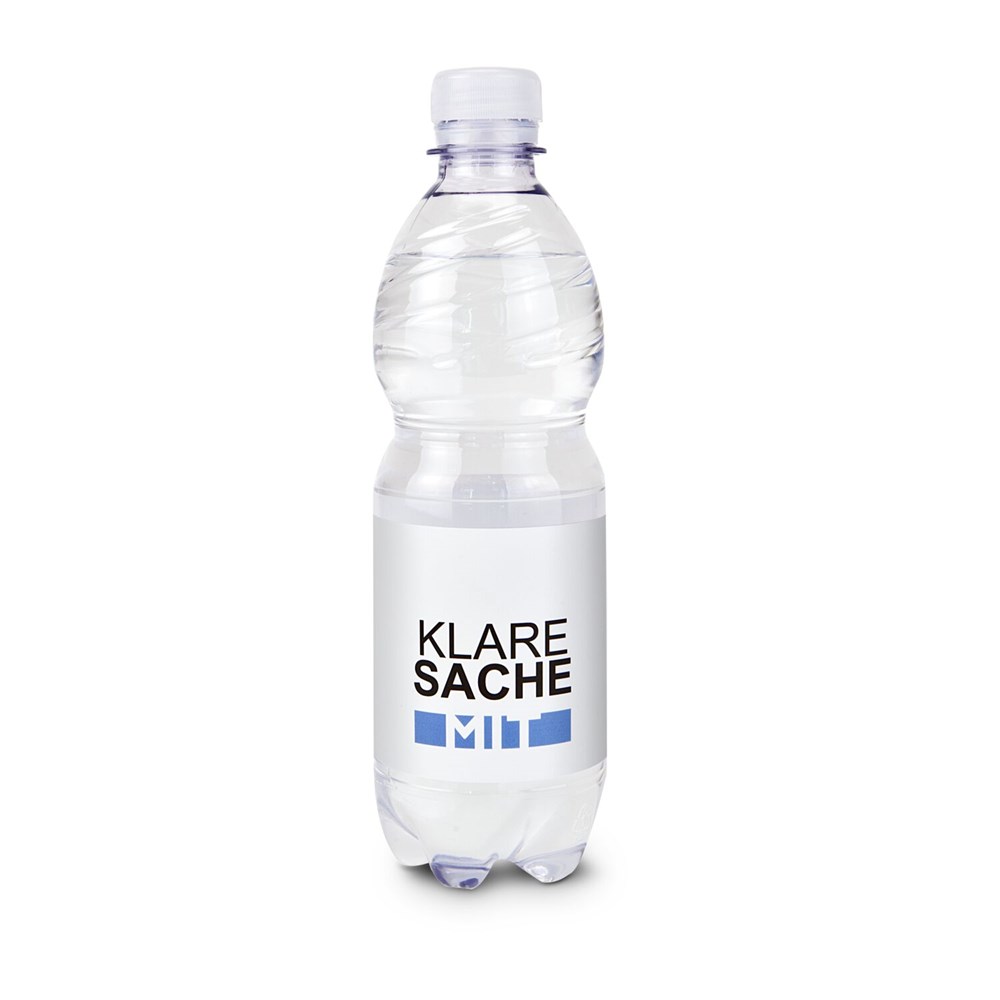 500 ml PromoWater - Mineralwasser mit Kohlensäure, Hergestellt in Deutschland - Folien-Etikett